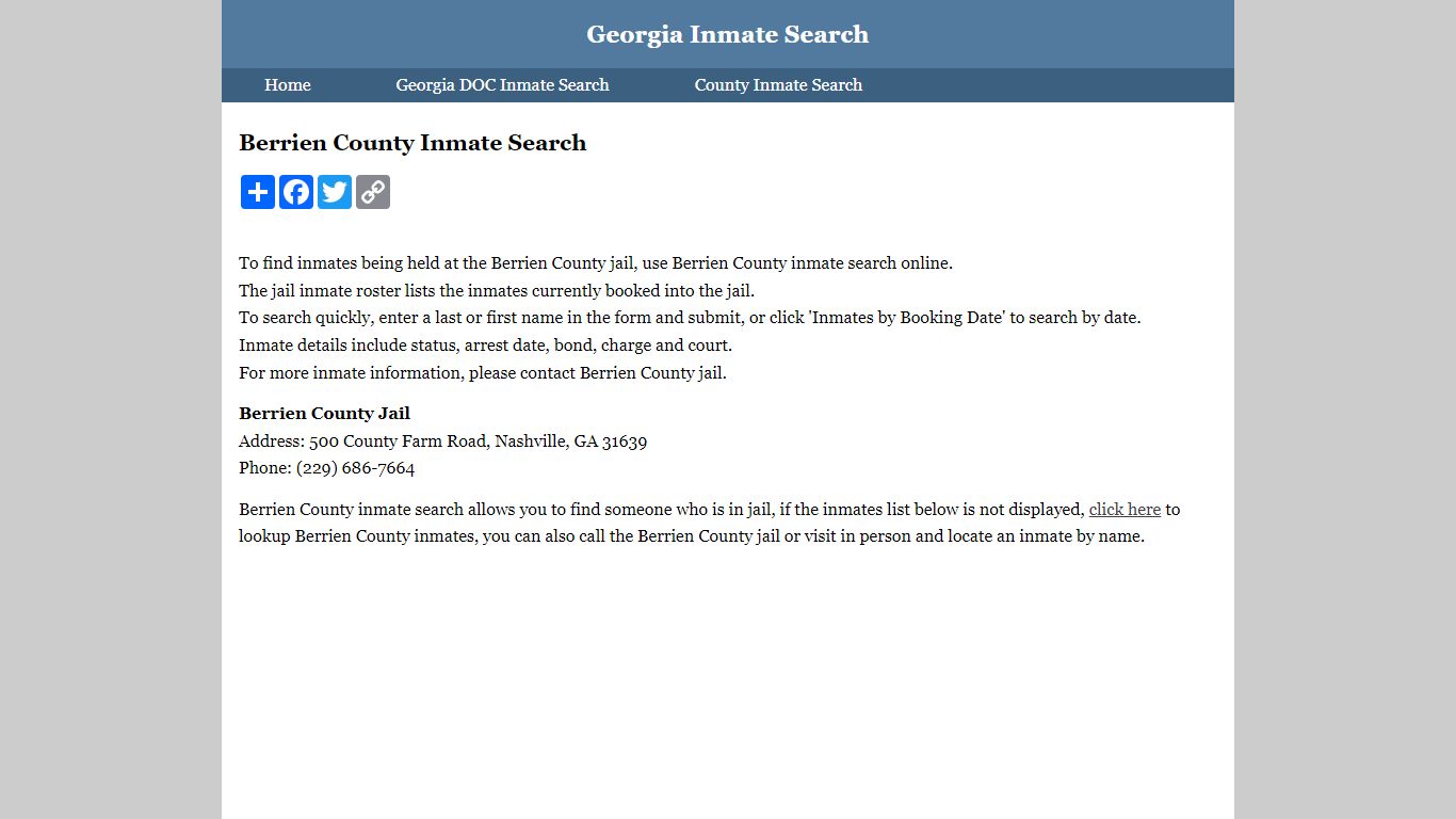 Berrien County Inmate Search