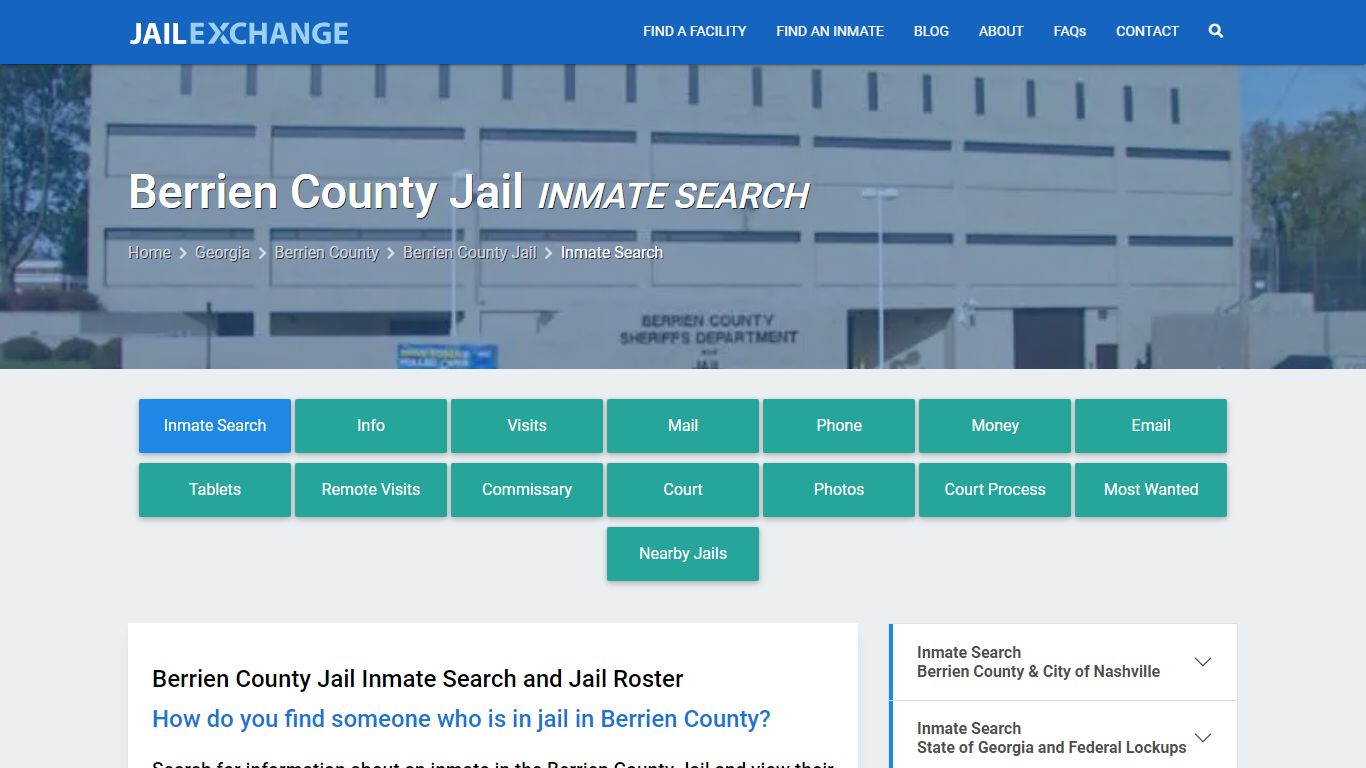 Inmate Search: Roster & Mugshots - Berrien County Jail, GA